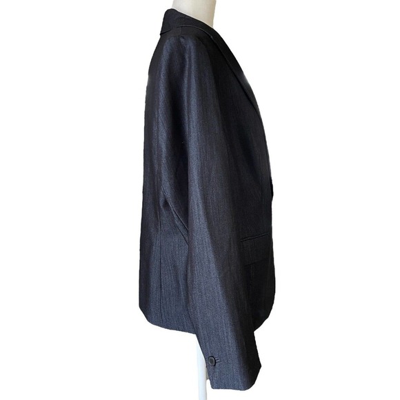 Anne Klein Women's Career Suit Blazer Jacket Charcoal Gray Lined Size 14W EUC - Picture 4 of 11